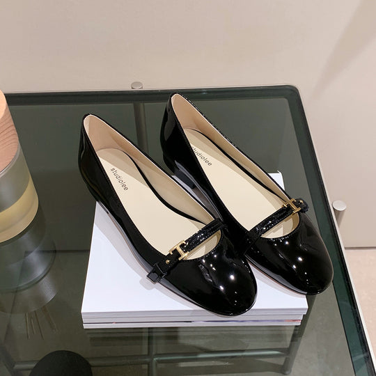 Damen Ballerina-Schuhe mit elegantem Riemendesign und modischen Akzenten R&B