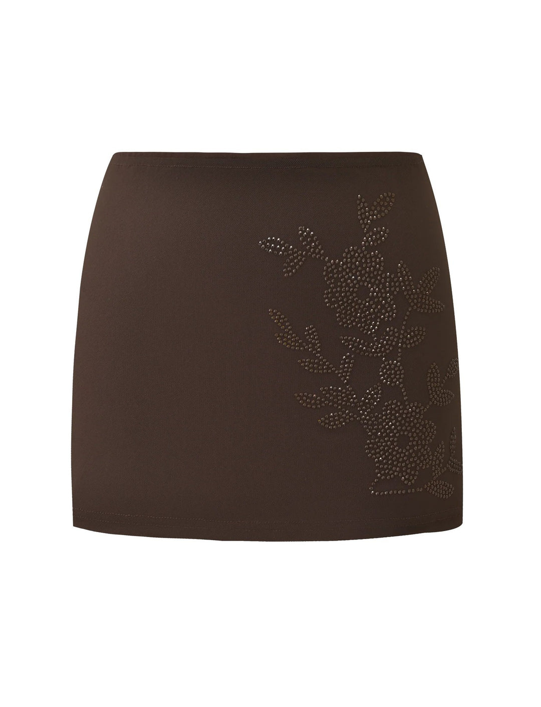 Damen Modischer Minirock mit floralen Strassmotiven R&B