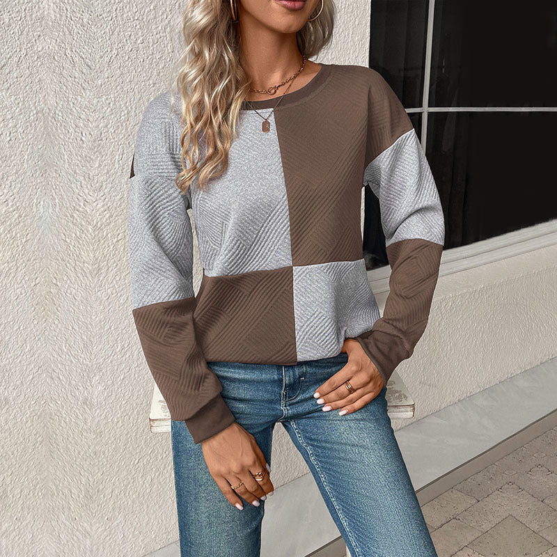 Damen Lässiger Sweatshirt mit modernen geometrischen Mustern R&B