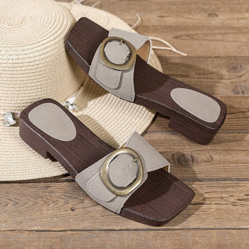 Damen Komfortable und elegante Mules mit detailliertem Riemendesign R&B