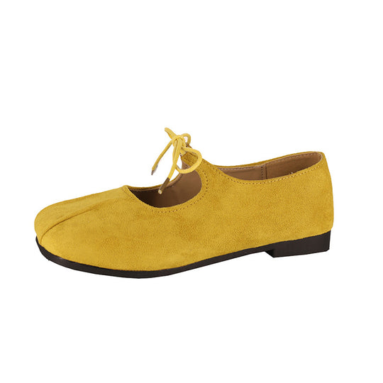 Damen elegante Ballerinas mit praktischer Schleifenverzierung und hochwertigem Wildlederoberteil R&B