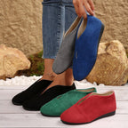 Damen elegante Slipper mit ausgefallenem V-Ausschnitt und bequemer Sohle EB