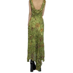 Damen Maxikleid mit asymmetrischem Saum und floralem Design R&B