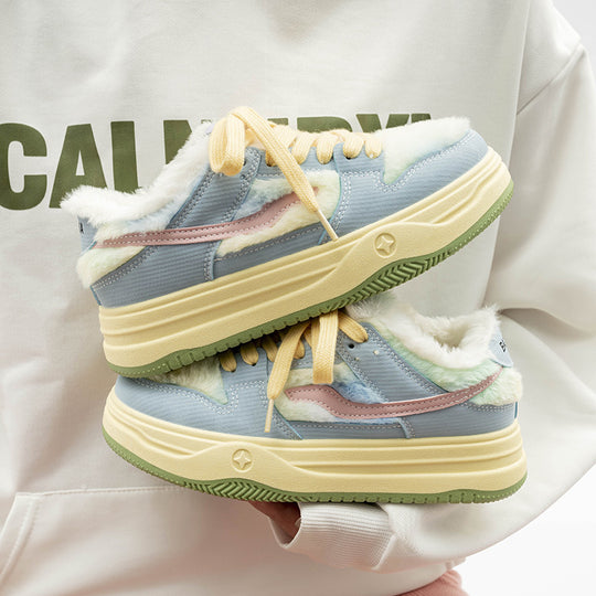 Damen Plattform Sneakers mit flauschiger Innensohle R&B