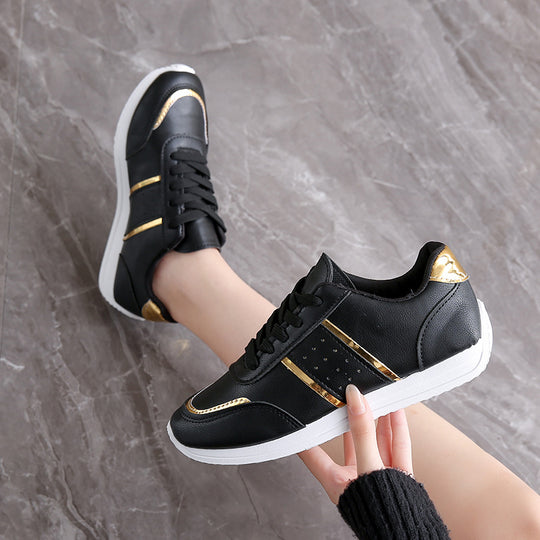 Damen Sportliche Sneaker mit glänzender Oberfläche und atmungsaktiver Sohle R&B
