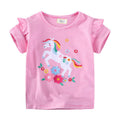 Mädchen T-Shirt mit zauberhaftem Einhorn-Motiv und Rüschendetail R&B