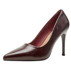 Damen elegante spitze Pumps mit hochwertiger Lederoberfläche