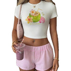Damen Crop-Top mit fruchtigem Sommerdesign und lässigem Schnitt R&B