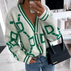 Damen Strickjacke mit modernem geometrischem Muster und weichem Material