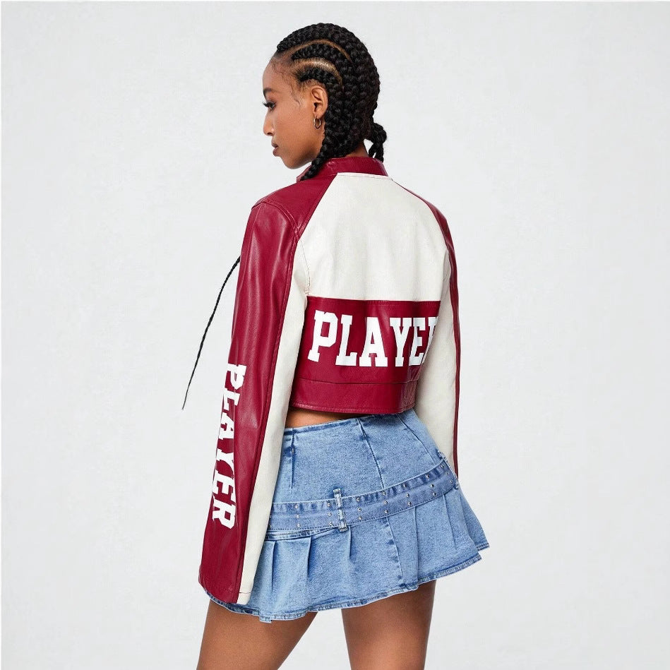 Damen cropped Jacke mit sportiven Akzenten R&B