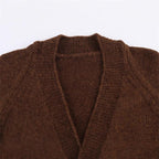 Damen Lange Strickjacke mit eleganter Knopfleiste und weichfließendem Material R&B