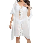 Damen luftiger Kaftan mit filigranem Häkelmuster R&B
