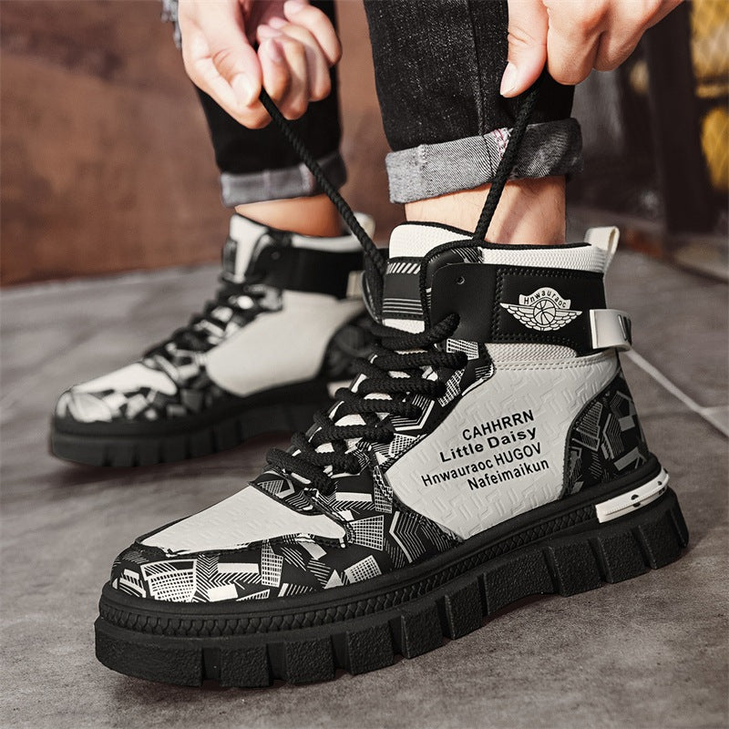 Damen Hochwertige Sneaker mit geometrischem Muster und strapazierfähiger Sohle R&B