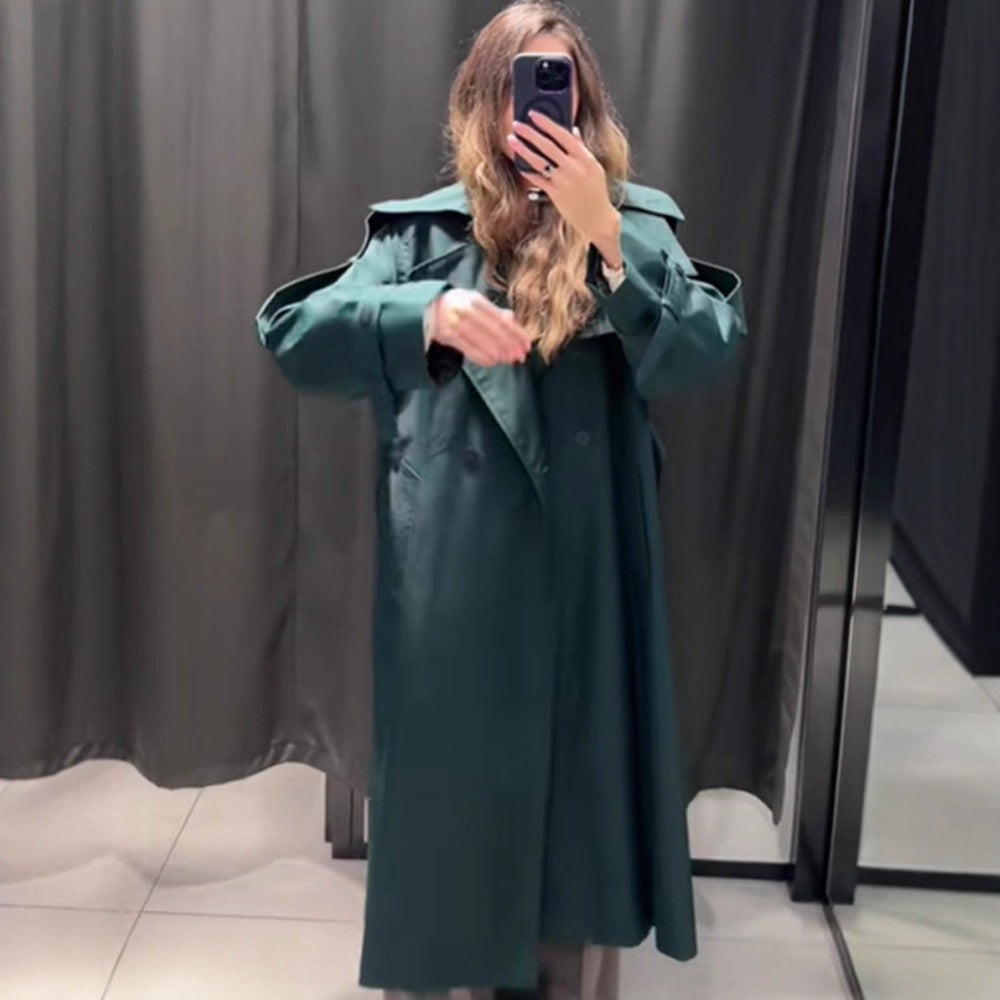 Damen Trenchcoat mit modernen Details und breitem Revers R&B