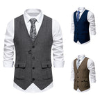 Herren elegante Weste im strukturierten Hahnentrittdesign R&B