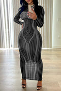 Damen Maxikleid mit strukturiertem Design R&B