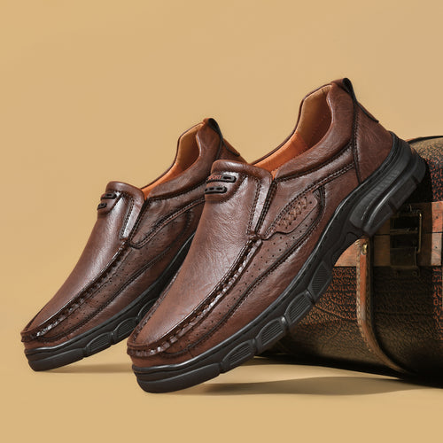 Herren Bequeme Leder-Mokassins mit rutschfester Sohle und atmungsaktivem Design R&B
