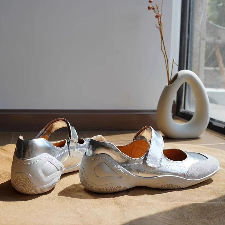 Damen bequeme Slip-On Schuhe mit verstellbarem Riemen und orthopädischer Innensohle R&B