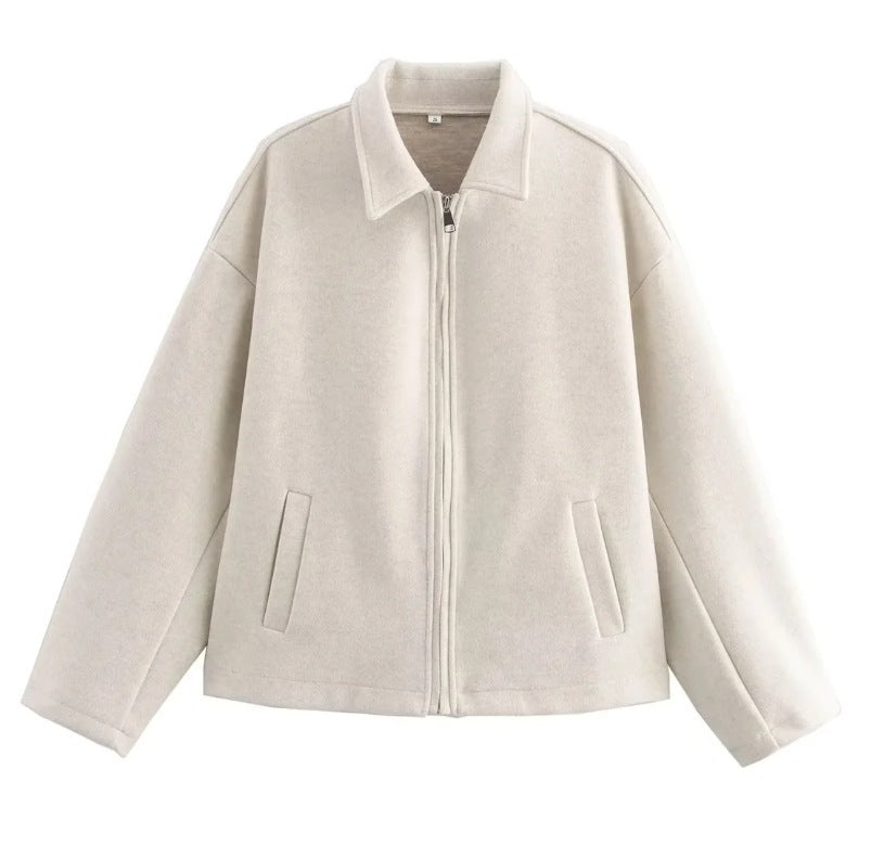 Damen elegante Kurzjacke aus weichem Material mit Oversize-Schnitten R&B