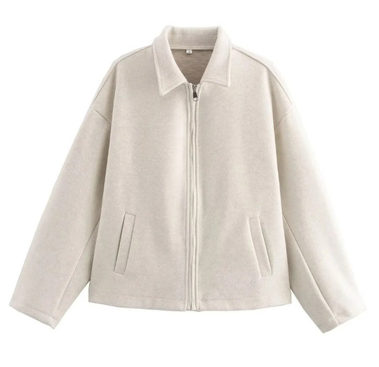 Damen elegante Kurzjacke aus weichem Material mit Oversize-Schnitten R&B
