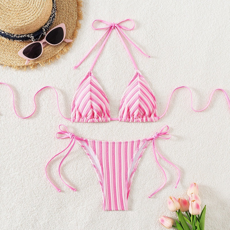 Damen Triangel-Bikini mit verstellbaren Schnürdetails R&B