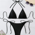 Damen Triangel-Bikini-Set mit verstellbaren Trägern und hohem Beinausschnitt R&B