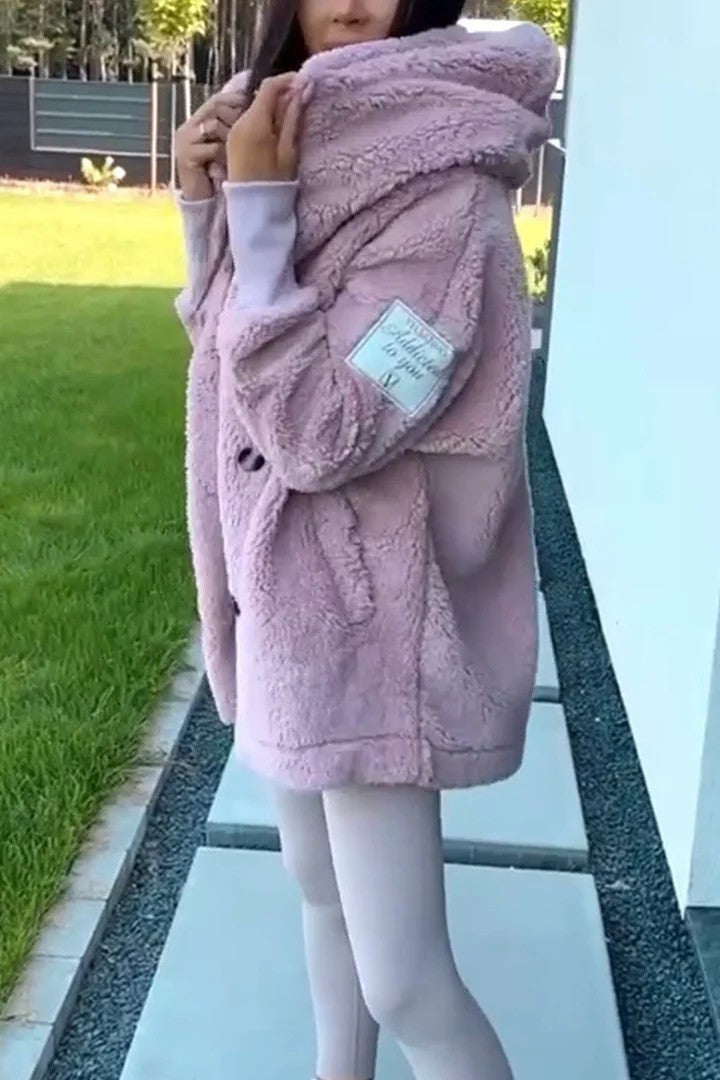 Damen Oversized Teddyjacke R&B