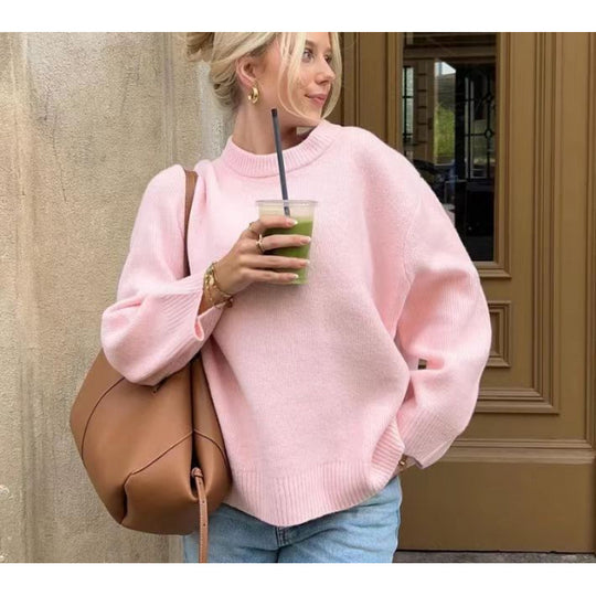Damen Bequem Gestrickter Kurzpullover R&B
