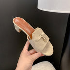 Damen Elegante Mules mit trendigem Schleifenakzent