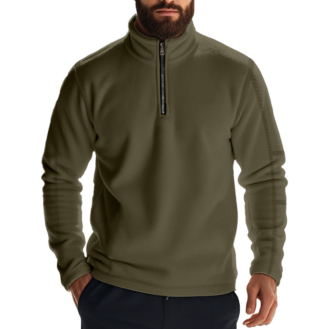 Herren Fleece-Kapuzenpullover mit halbem Reißverschluss R&B