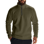 Herren Fleece-Kapuzenpullover mit halbem Reißverschluss R&B