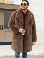 Herren Luxuriöse Kunstpelzjacke mit voluminösem Kragen R&B