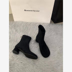 Damen Elegante Stiefeletten mit modischem Blockabsatz und Reißverschluss R&B