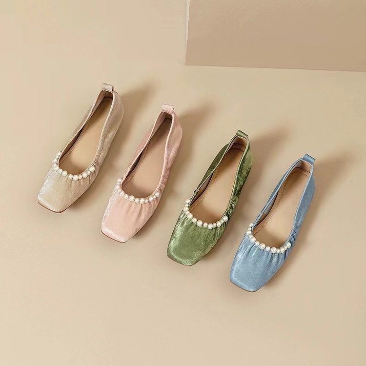 Damen elegante Ballerinas mit perlverziertem Design und komfortablem Fußbett R&B