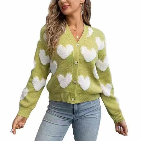 Damen Herz-Design cardigan R&B