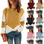Damen modischer Pullover mit geometrischem Strickmuster R&B