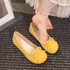 Damen elegante Ballerinas mit zierlichem Schleifendetail EB