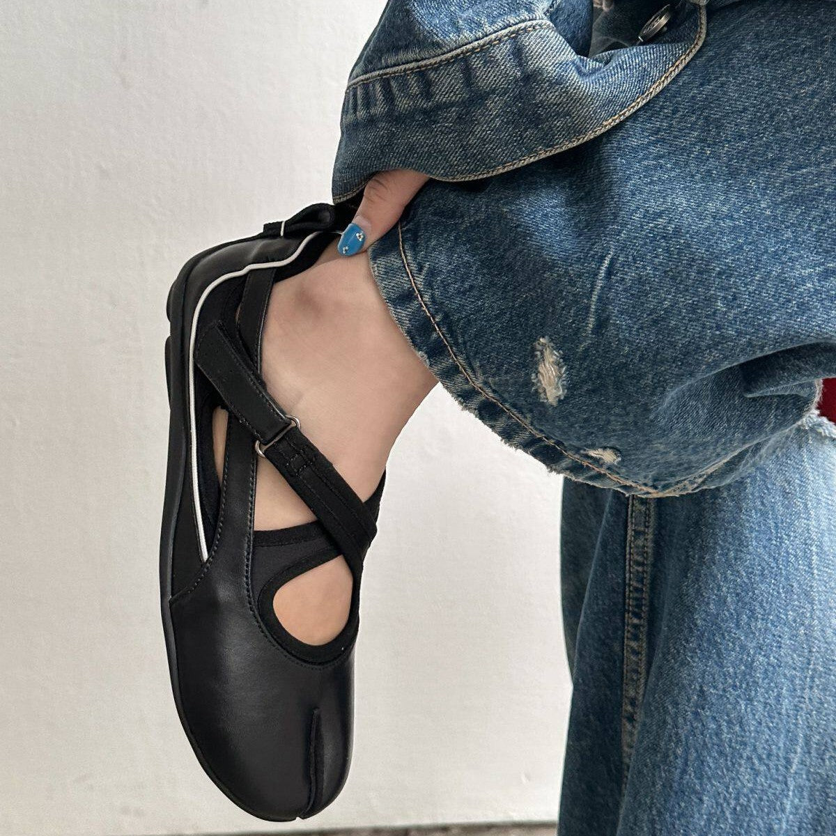 Damen Sportliche Ballerinas mit flexiblem Riemchen und atmungsaktivem Obermaterial R&B