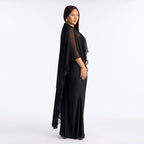 Damen Glamouröses Abendkleid mit fließendem Chiffonüberwurf und figurbetonter Silhouette R&B