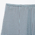 Damen ausgestellter Gingham-Rock mit Faltenwurf R&B