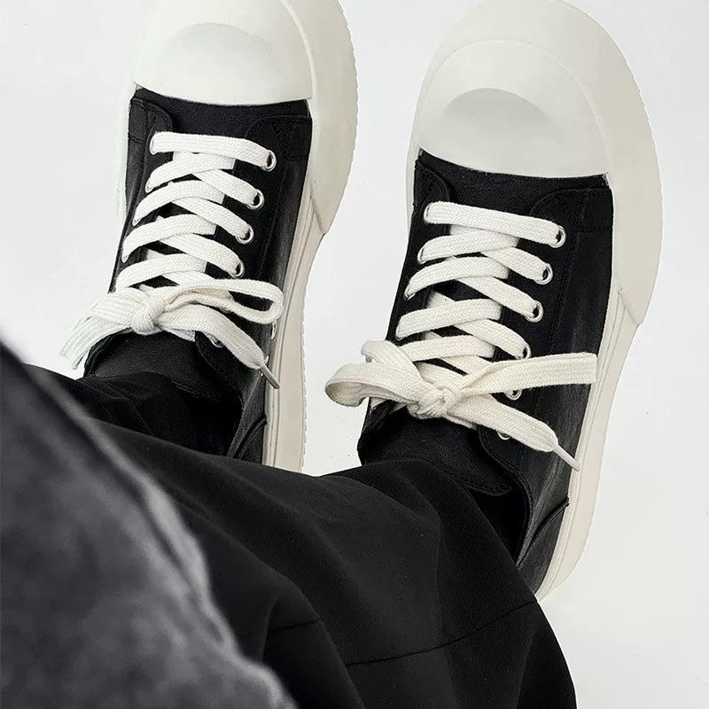 Damen Plateau-Sneaker im minimalistischen Design mit dicker Sohle