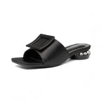 Damen Sandalen mit dekorativen Schnallen und funkelndem Absatz R&B