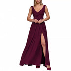 Damen Maxikleid mit elegantem Wickeldesign und seitlichem Schlitz R&B