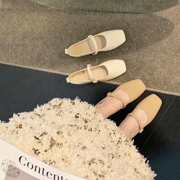 Damen Ballerinas mit elegantem Riemchen und hochwertiger Oberflächenstruktur R&B
