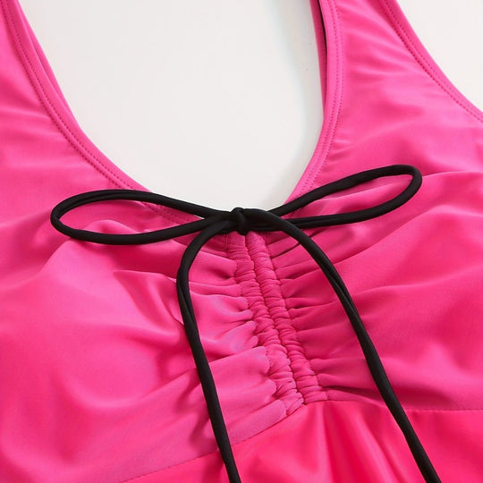Damen Badeanzug mit Hohem Schnitt und Blumendruck R&B