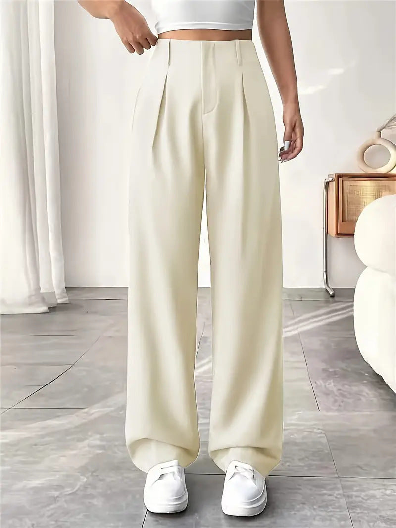 Damen Elegante Bundfaltenhose mit weitem Schnitt R&B