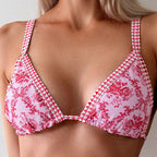 Damen Triangel-Bikini mit verspieltem Floral-Design und elastischen Trägern R&B