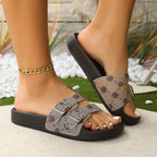 Damen modische Komfortsandalen mit zwei praktischen Schnallen R&B