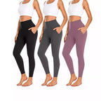 Damen Hochgeschnittene Sportleggings mit praktischen Taschen R&B