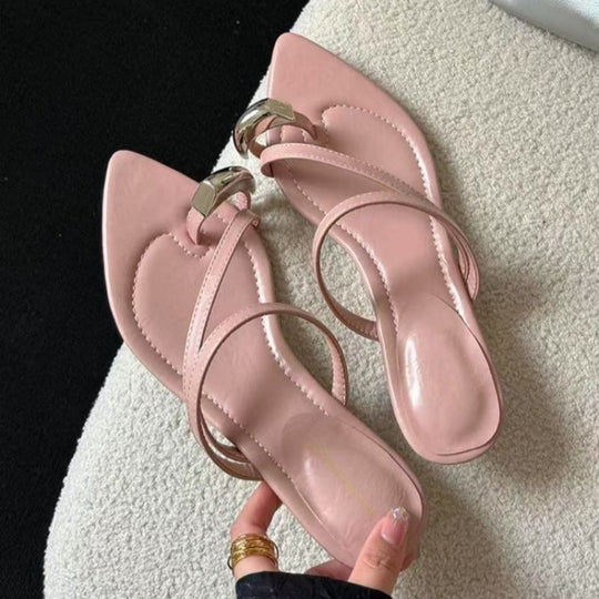 Damen elegante Slingback-Sandalen mit schicker Schnalle R&B